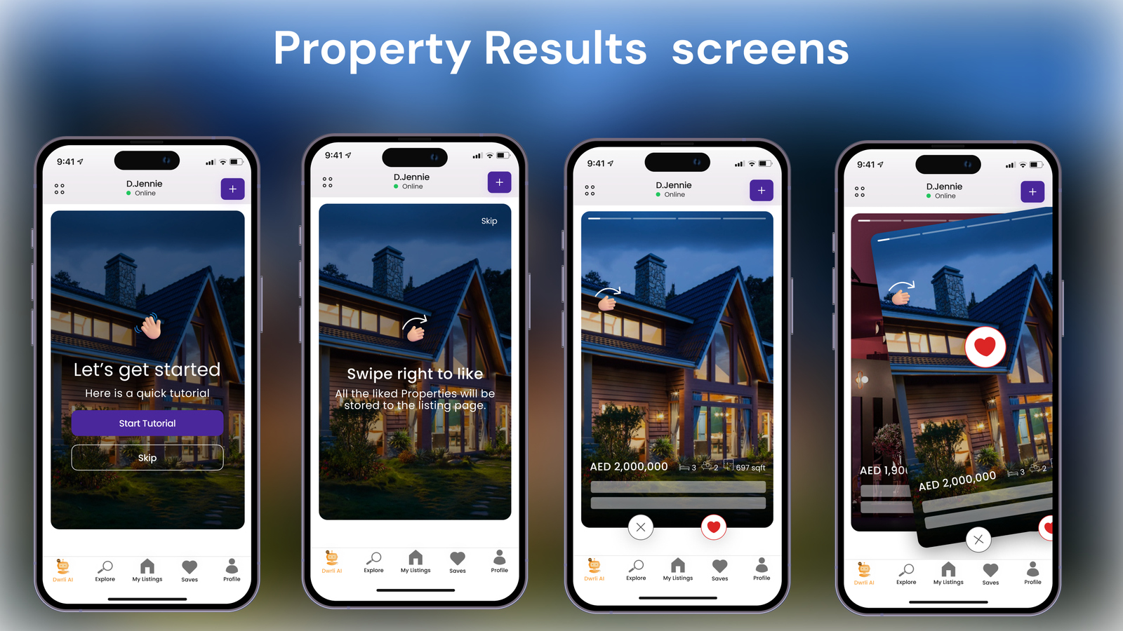 AI Dwrli property screens tutorial